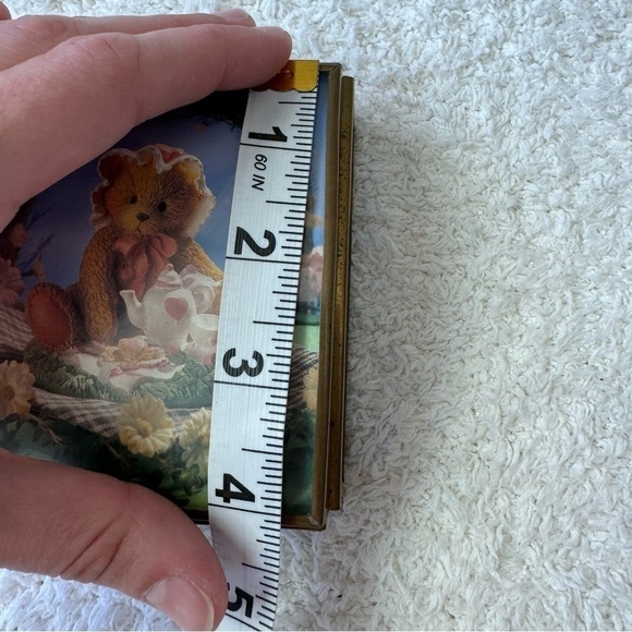 Handcrafted via vermont jewelry box trinket bear picnic cottagecore kitsch - Picture 12 of 14